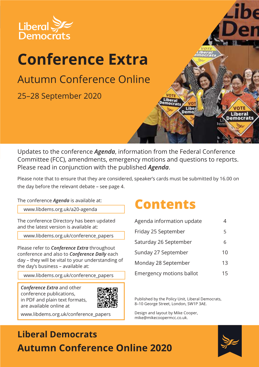 Conference Extra Autumn Conference Online 25–28 September 2020