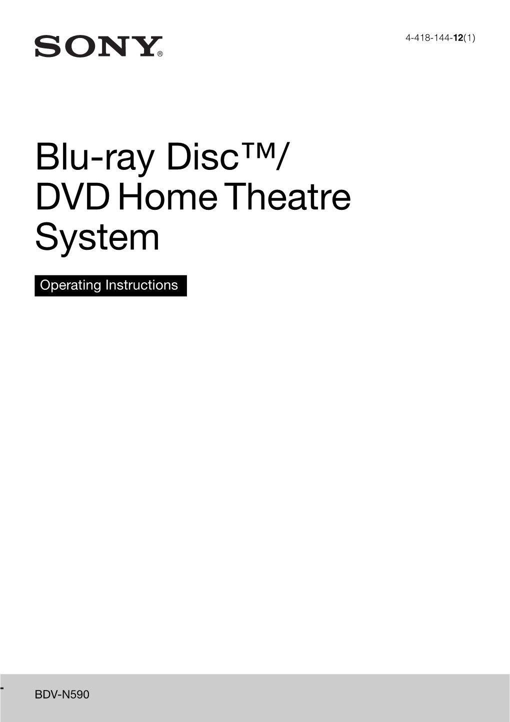 Blu-Ray Disc™/ DVD Home Theatre System