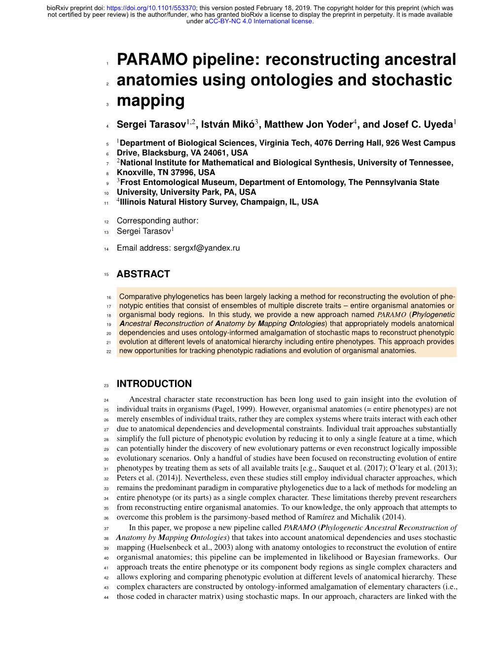 PARAMO Pipeline: Reconstructing Ancestral Anatomies Using