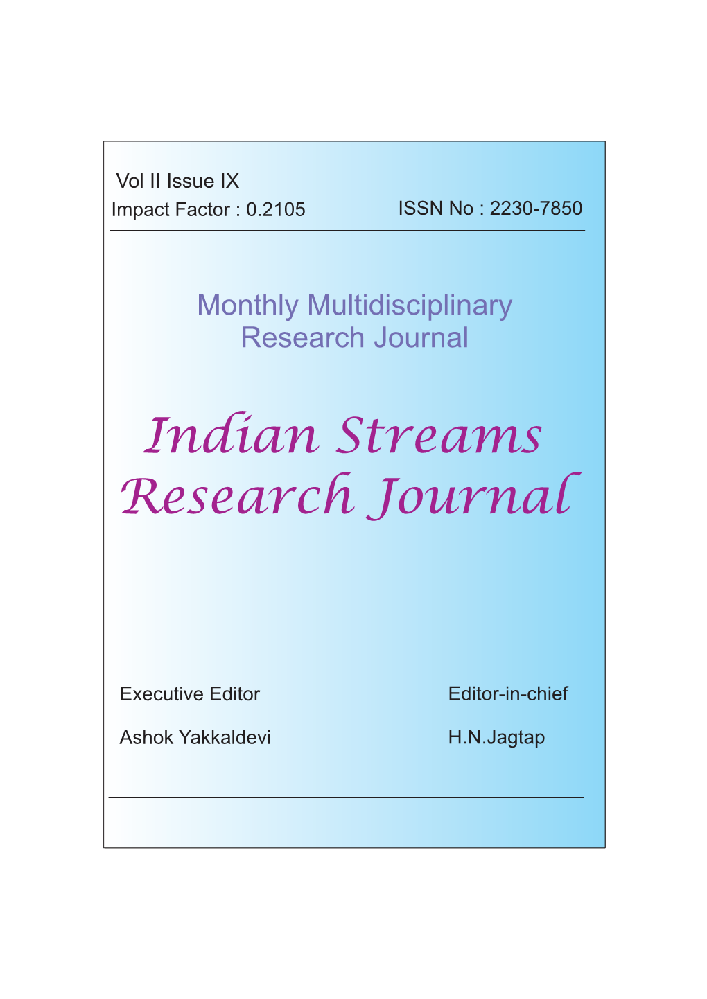 Indian Streams Research Journal