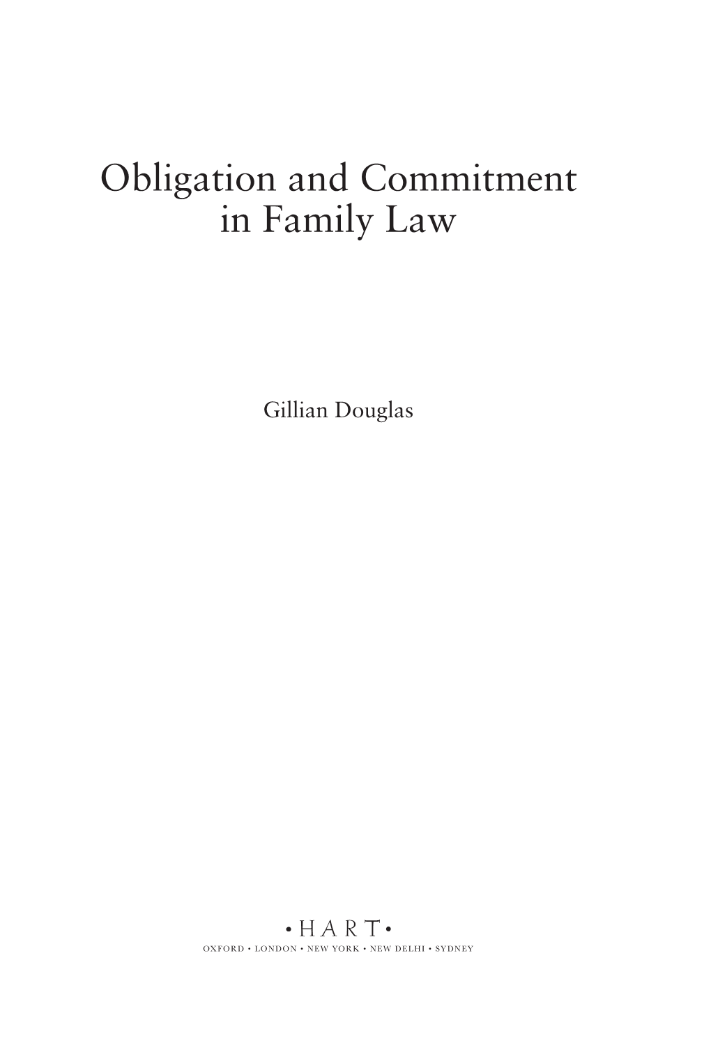 Obligation and Commitment in Family Law