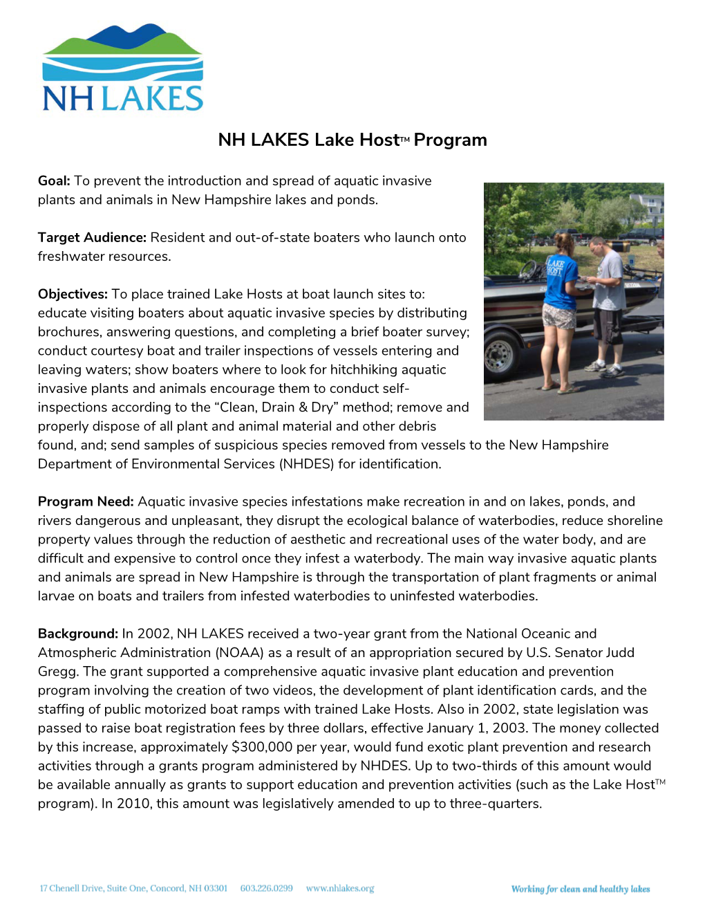 NH LAKES Lake Hosttm Program