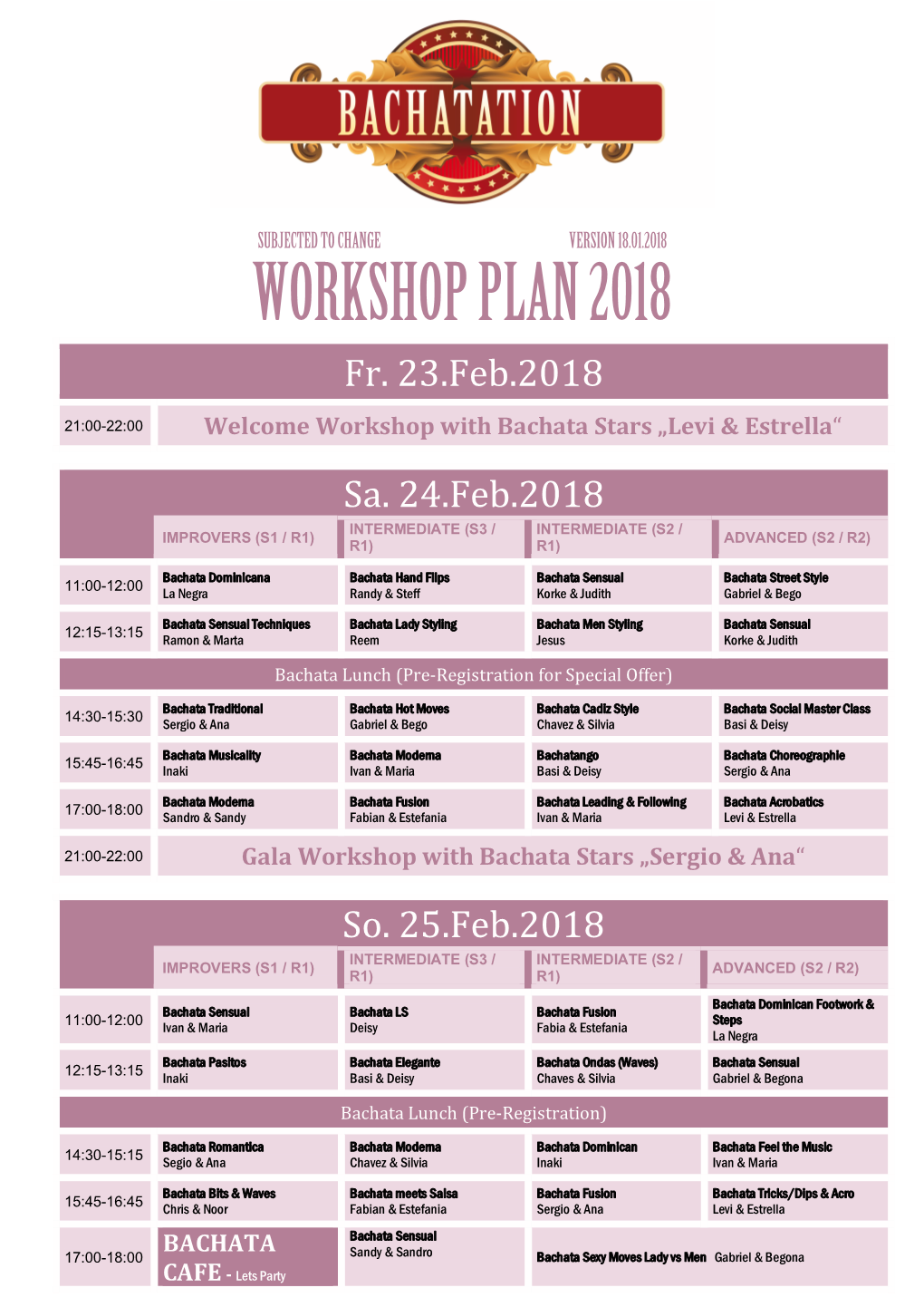 WORKSHOP PLAN 2018 Fr