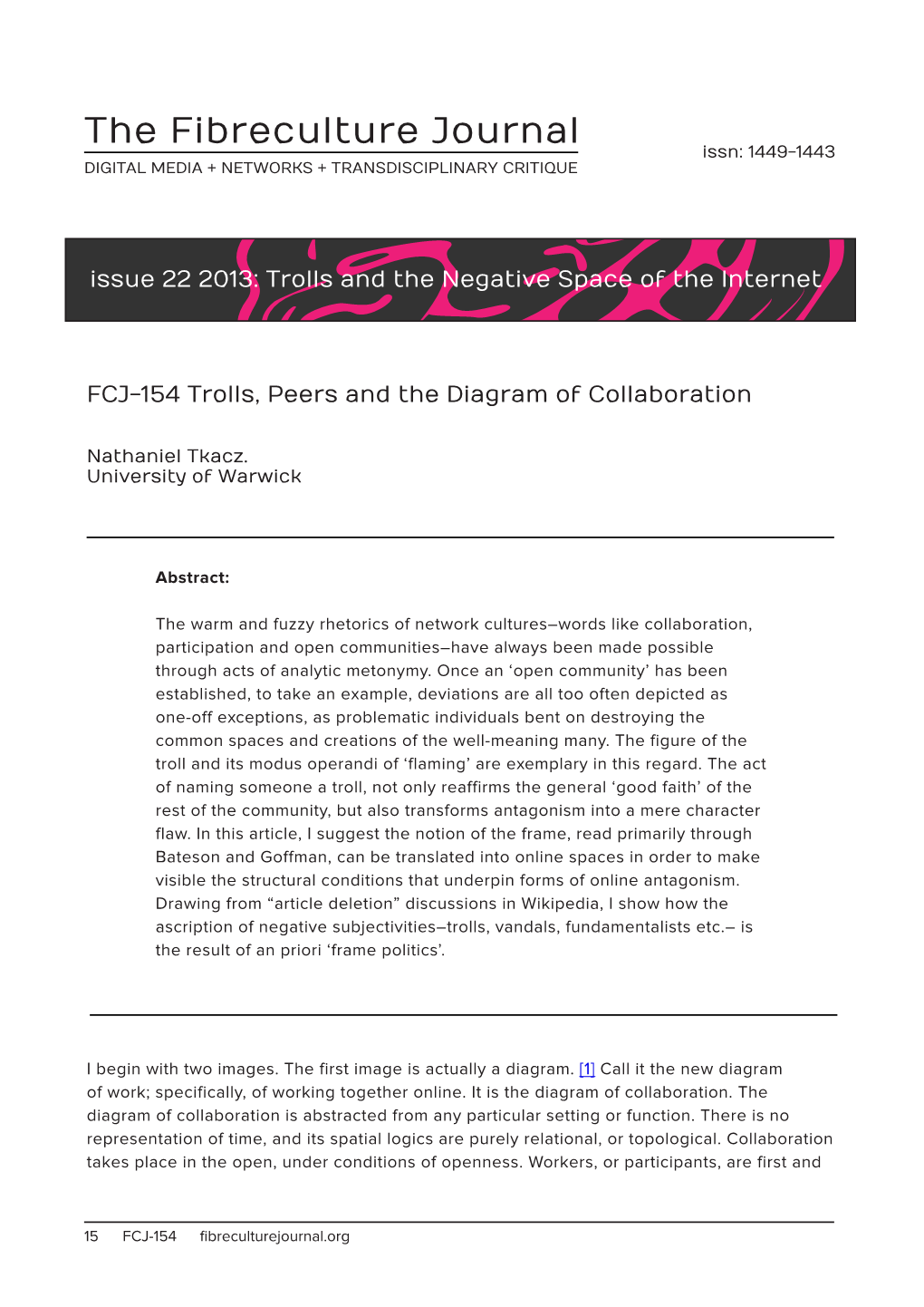FCJ-154 Trolls, Peers and the Diagram of Collaboration