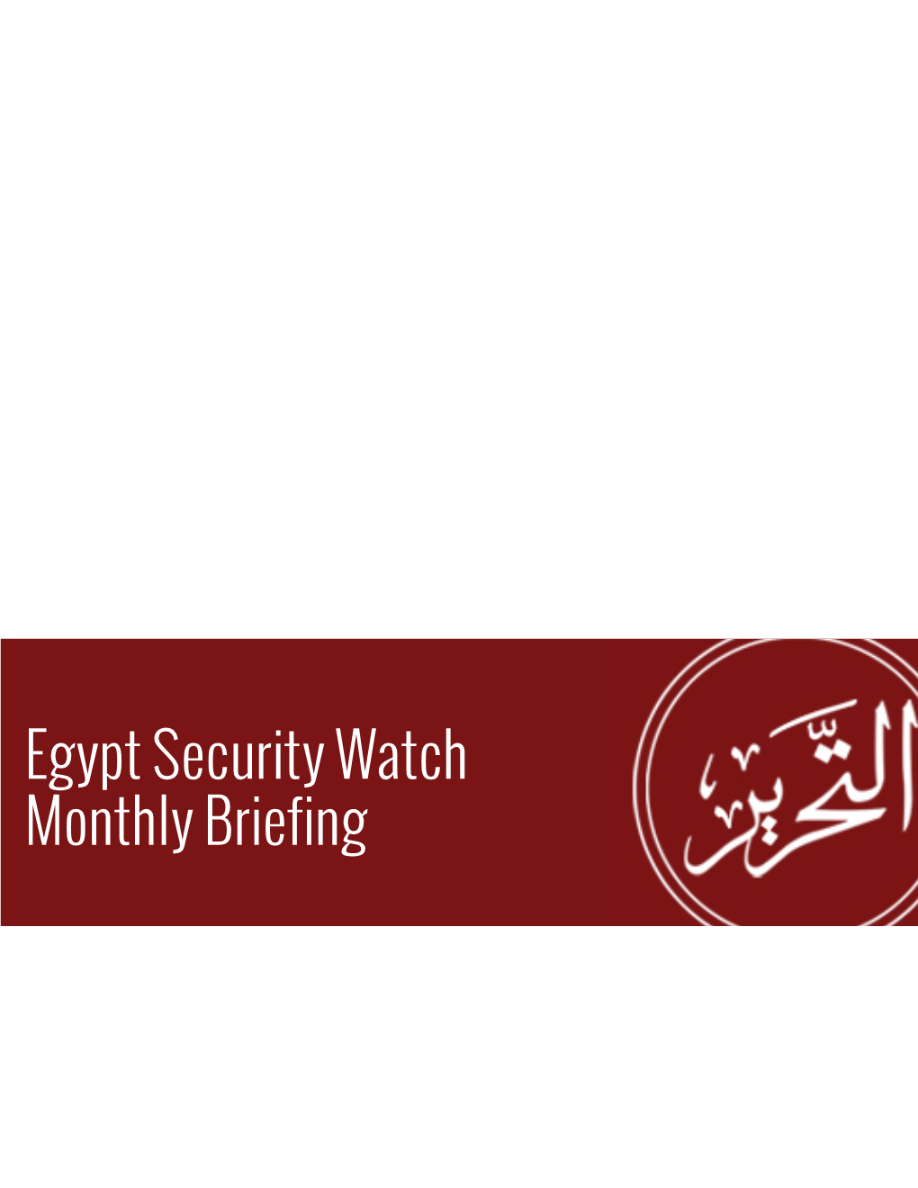 Egypt Security Watch Monthly Briefing Summary