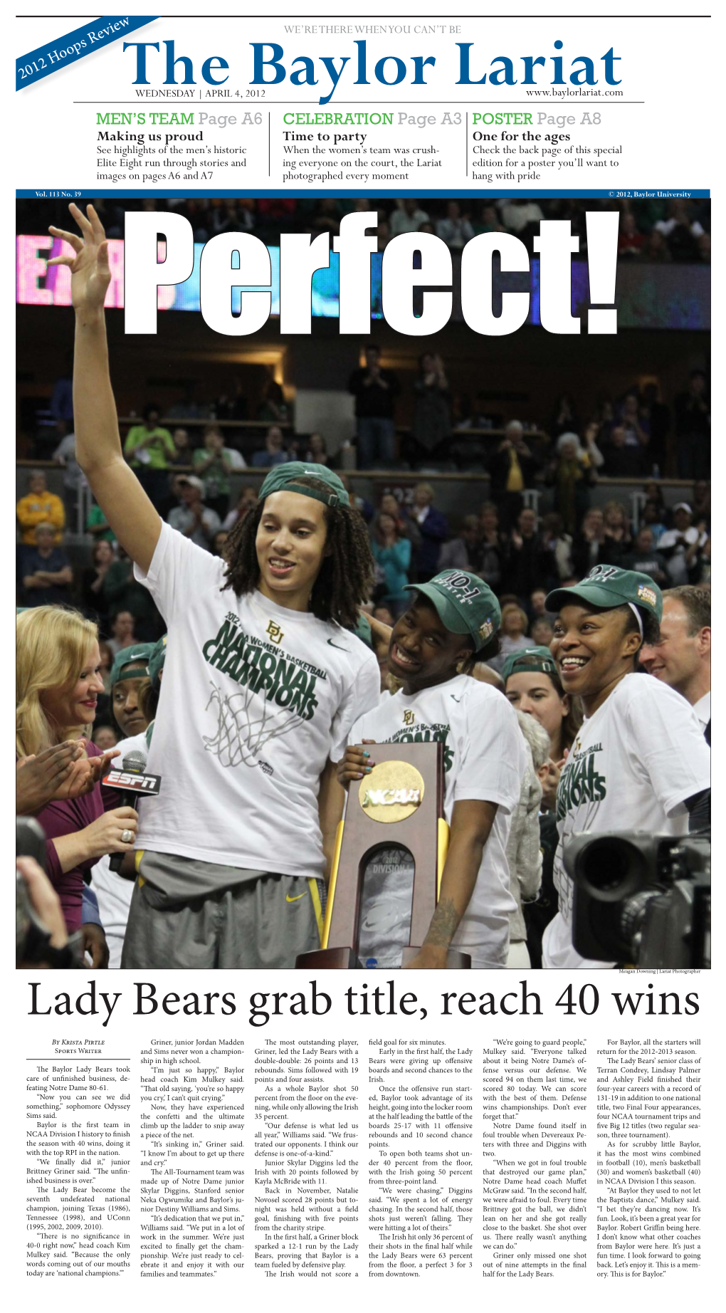 Lady Bears Grab Title, Reach 40 Wins