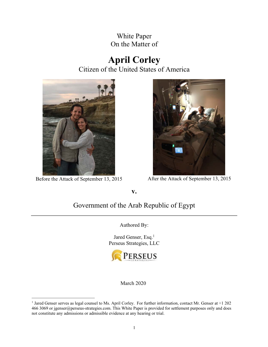 White Paper on the Matter of April Corley