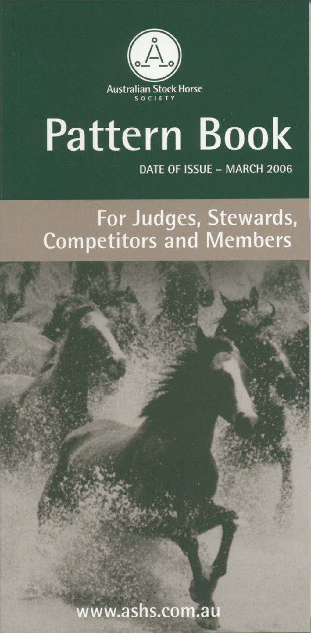 Pattern Book for Judges, Stewards, Competitors and Members