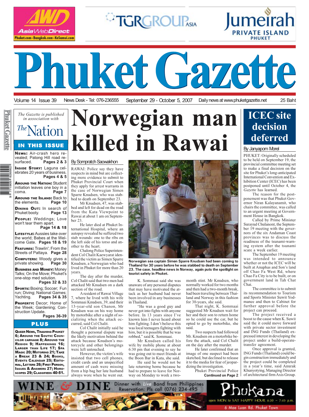 Norwegian Man Killed in Rawai