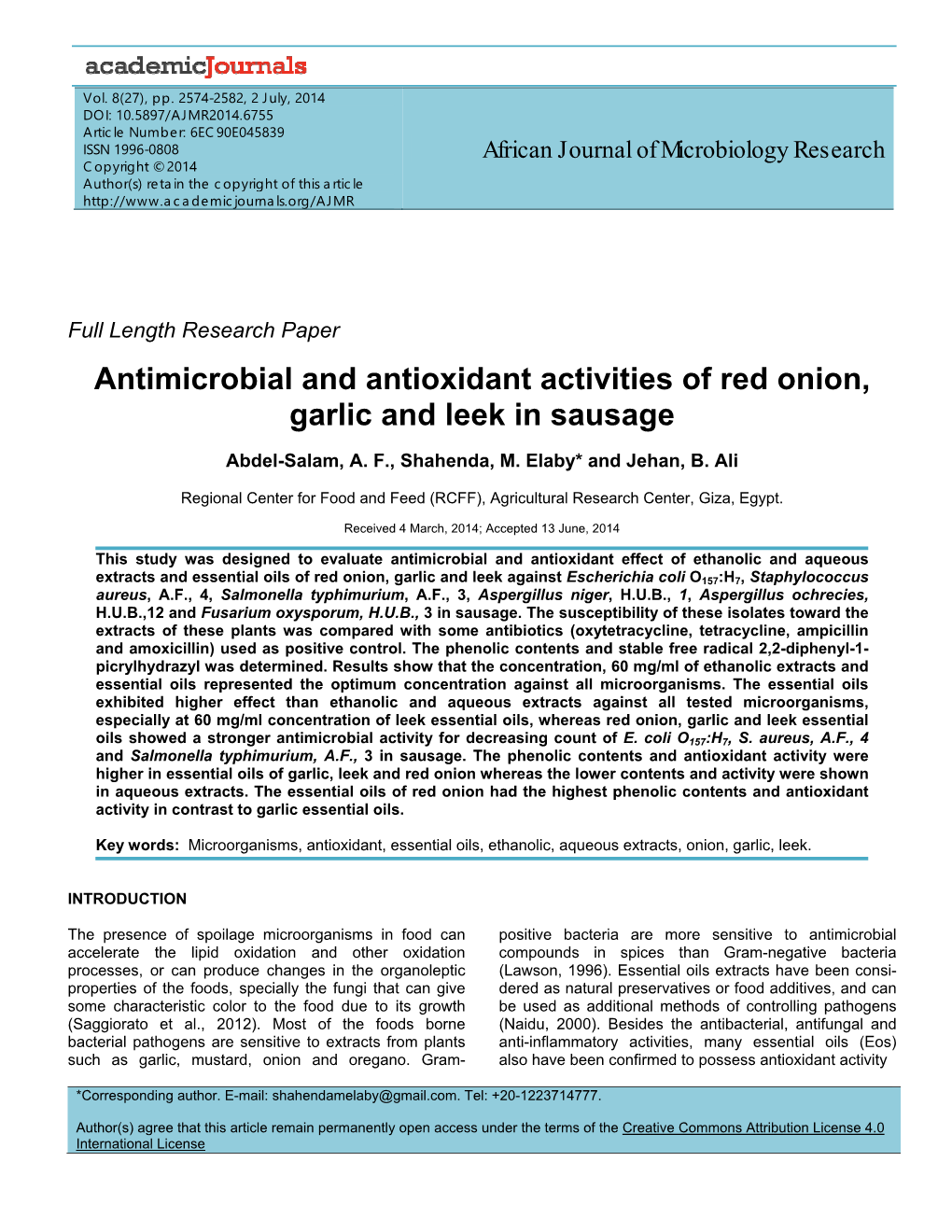 Antimicrobial and Antioxidant Activities of Red Onion, Garlic and Leek in Sausage