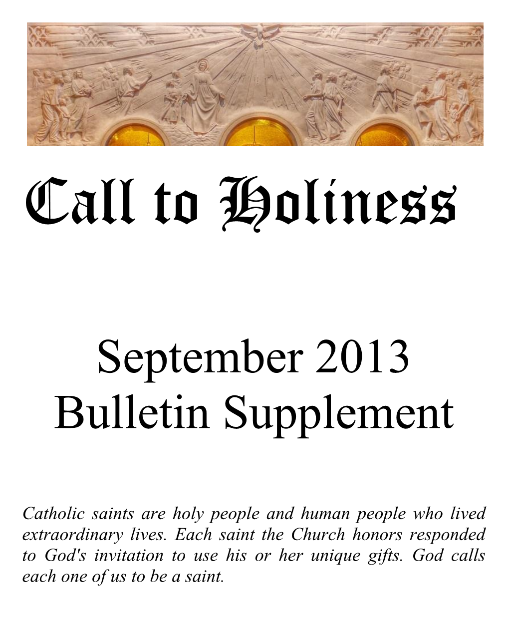 Call to Holiness