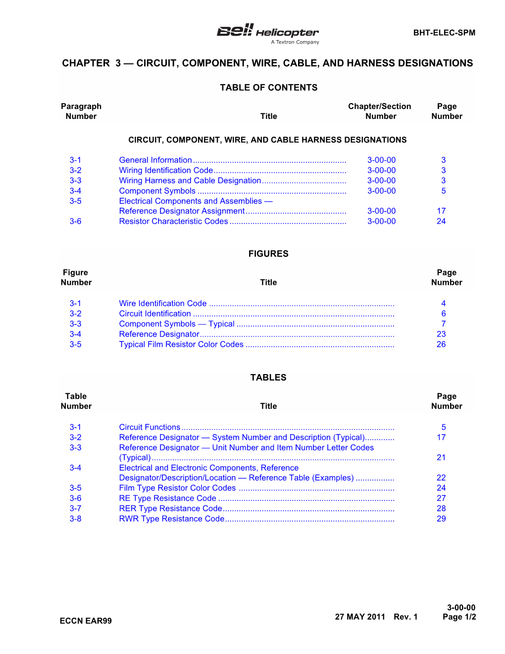 Circuit, Component, Wire, Cable, and Harness Designations