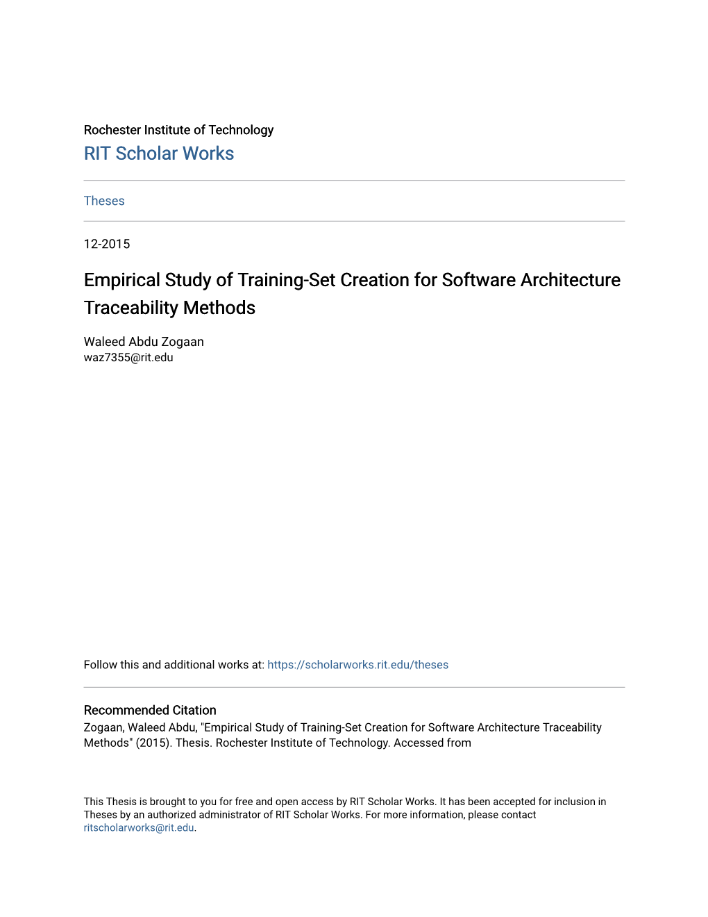 Empirical Study of Training-Set Creation for Software Architecture Traceability Methods