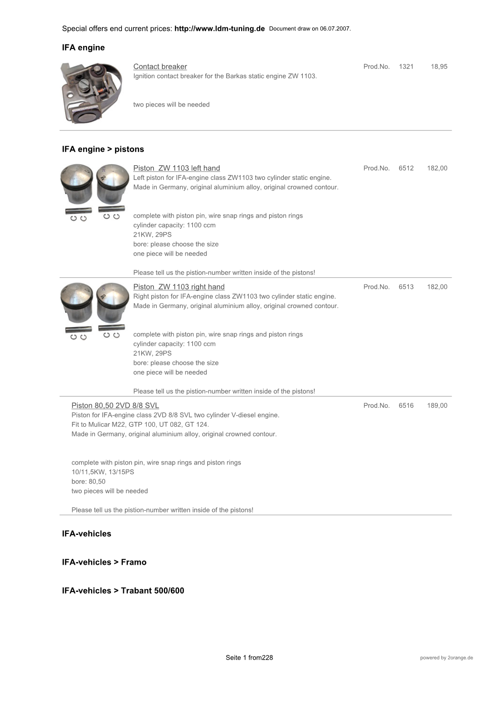 Bildkatalog Des Onlineshops LDM-Tuning