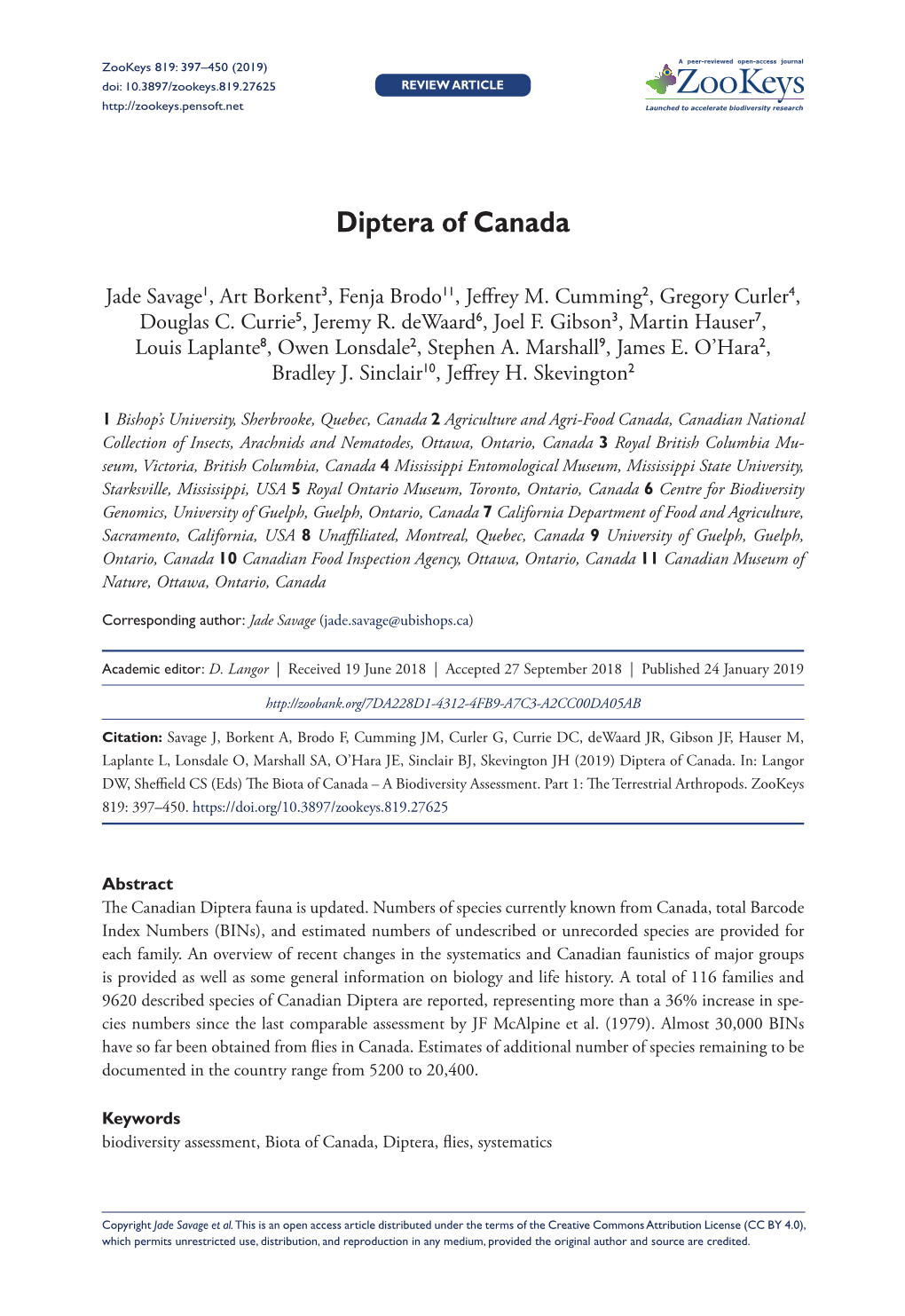 ﻿Diptera of Canada