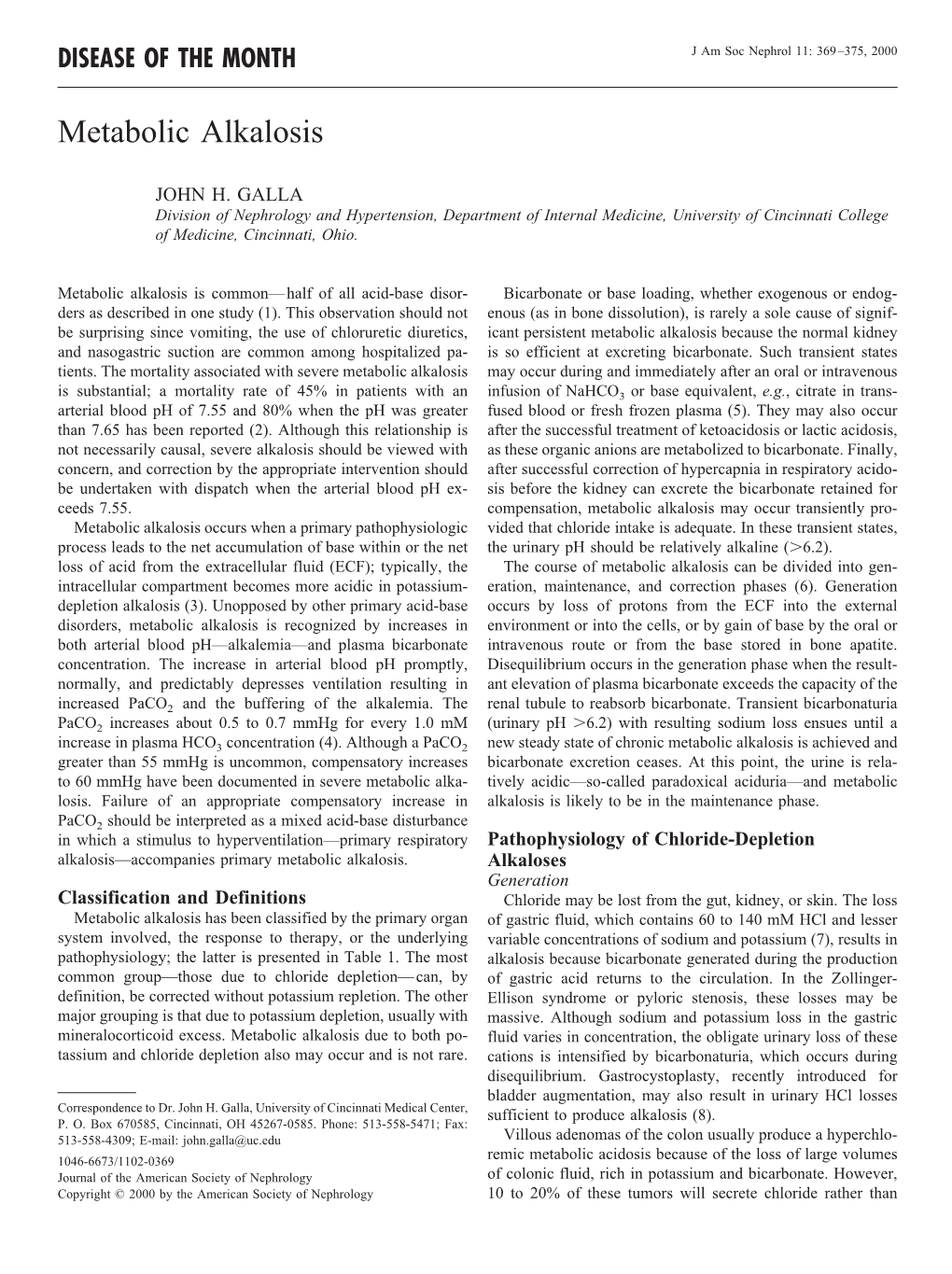 Metabolic Alkalosis