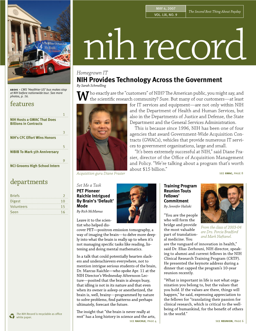 May 4, 2007, NIH Record, Vol. LIX, No. 9