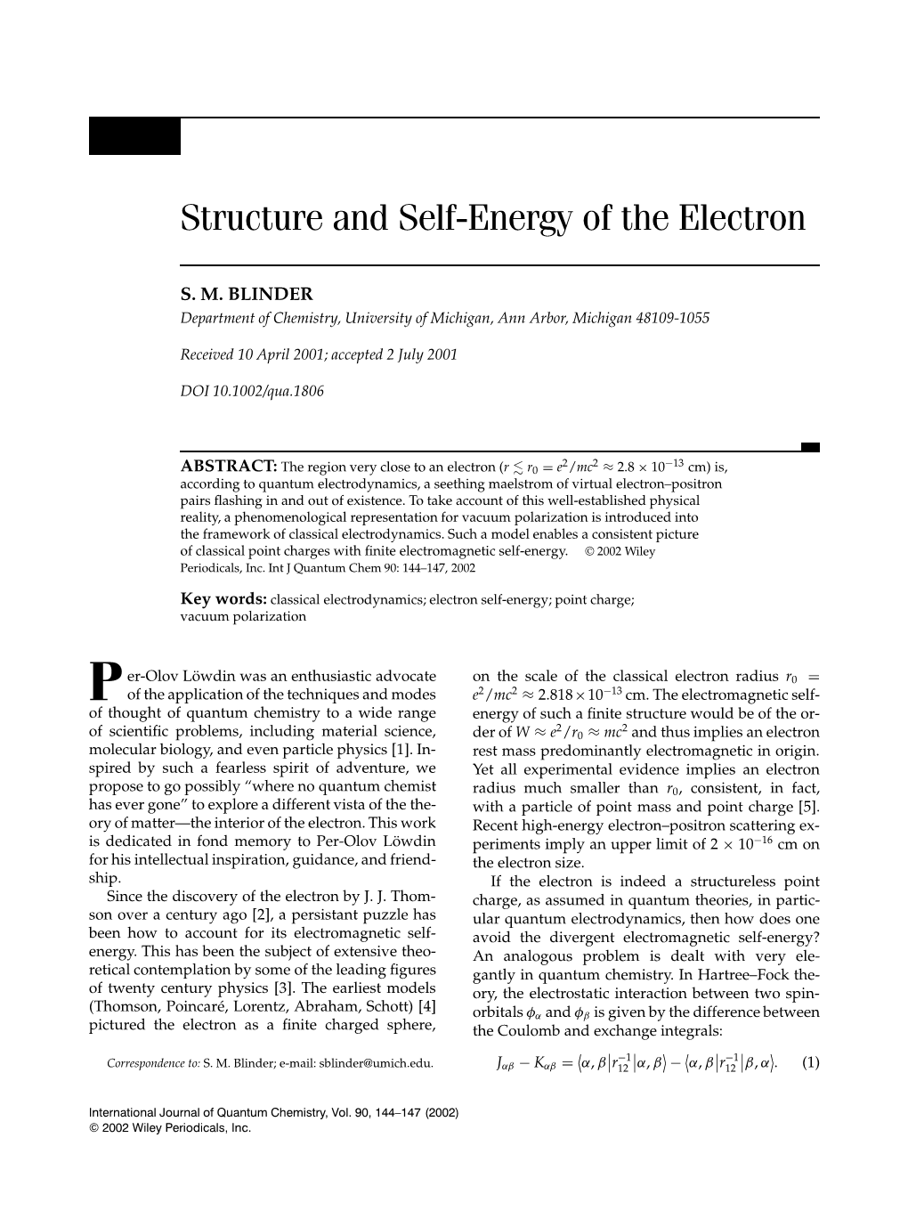 Structure and Self-Energy of the Electron
