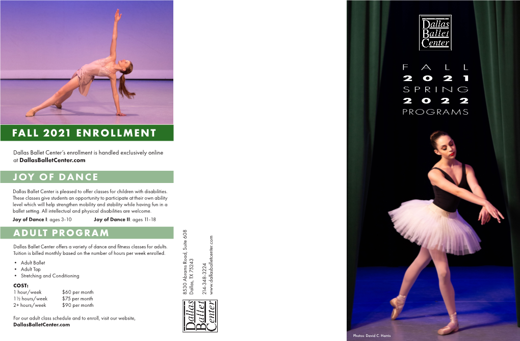 Dallas Ballet Center's Enrollment Is Handled Exclusively Online At
