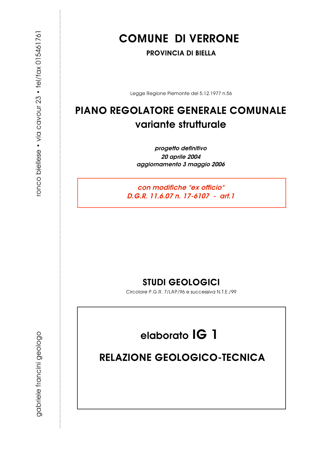 Relazione Tecnico Geologica