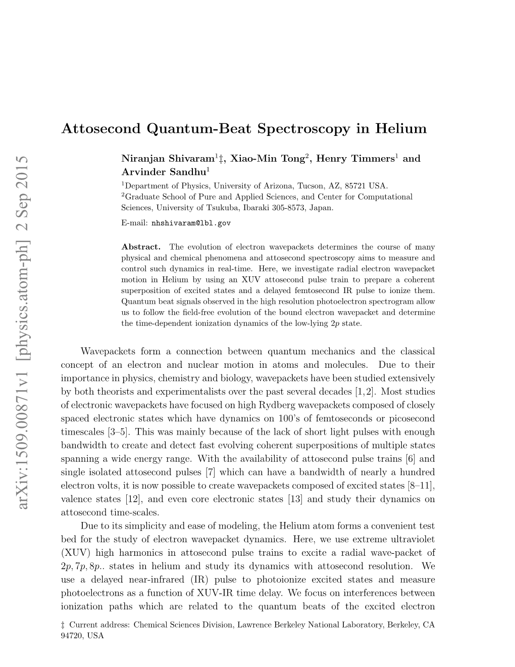 Attosecond Quantum-Beat Spectroscopy in Helium