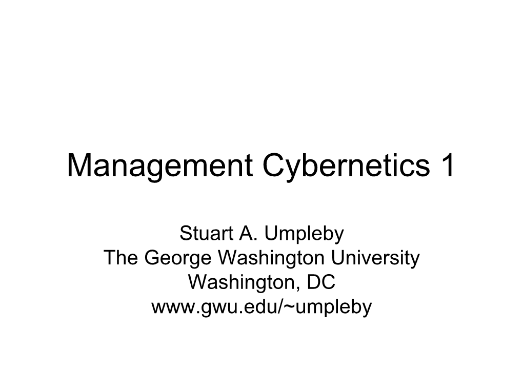 Management Cybernetics 1