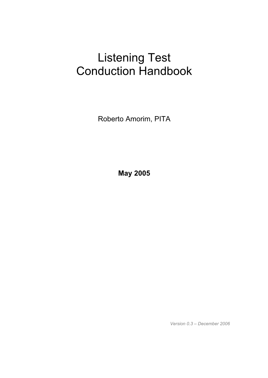 Listening Test Conduction Handbook