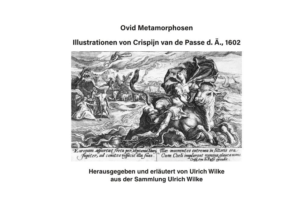 Ovid Metamorphosen Illustrationen Von Crispijn Van De Passe D. Ä., 1602