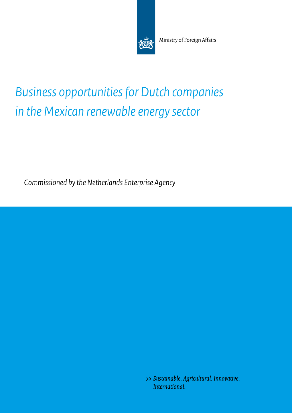 Business Opportunities for Dutch Companies in the Mexican Renewable Energy Sector