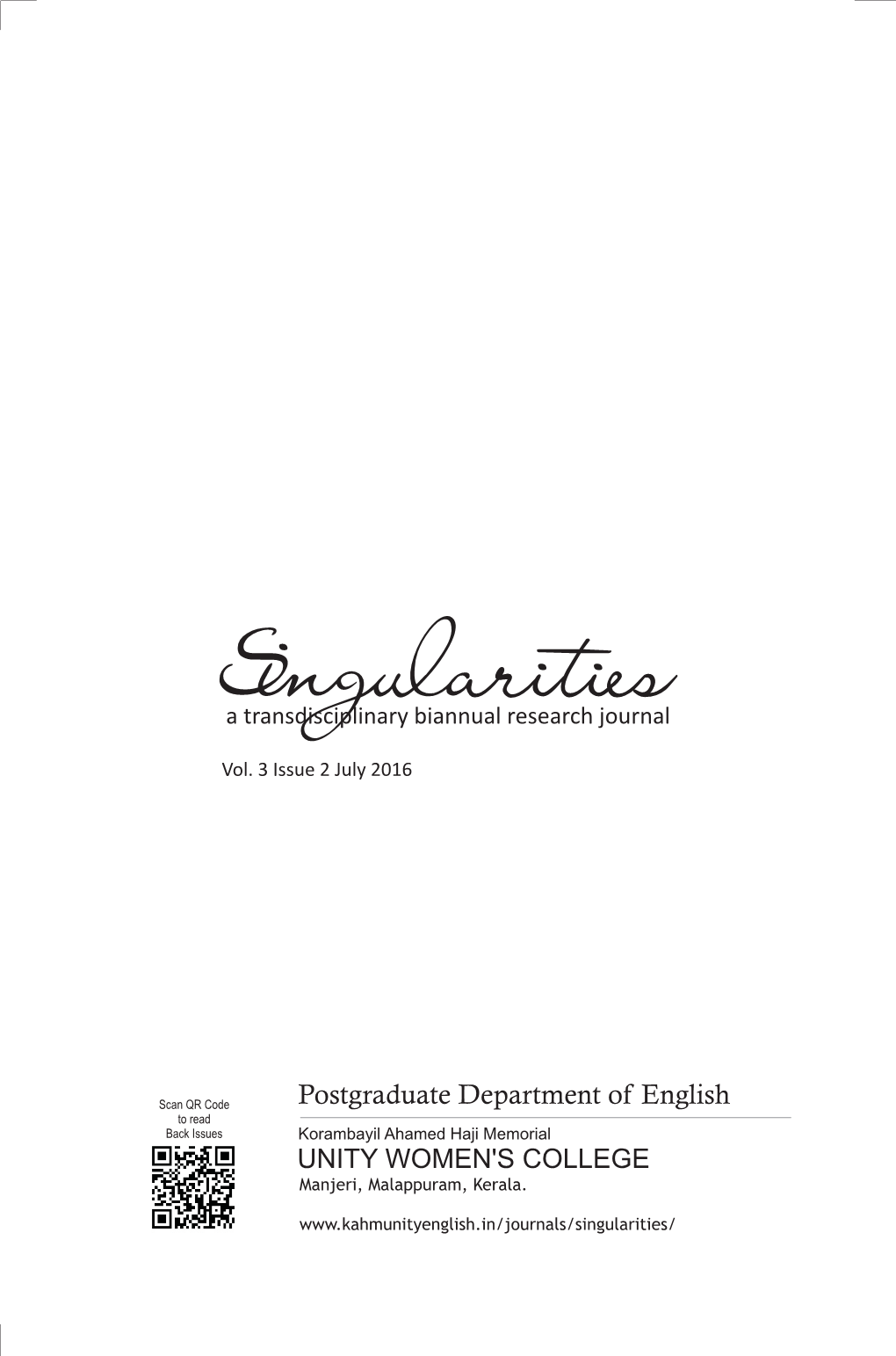 Singularities-Vol-3-Issue-2