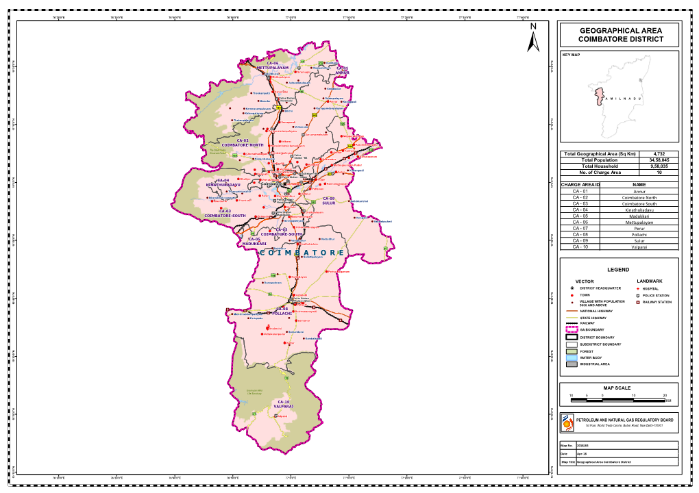 Coimbatore District Key Map