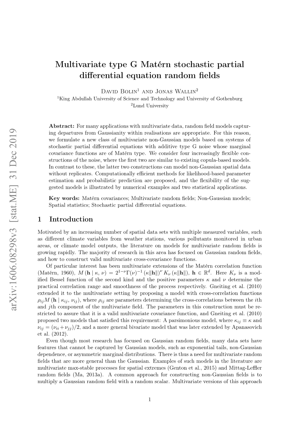 Multivariate Type G Matérn Stochastic Partial Differential Equation Random