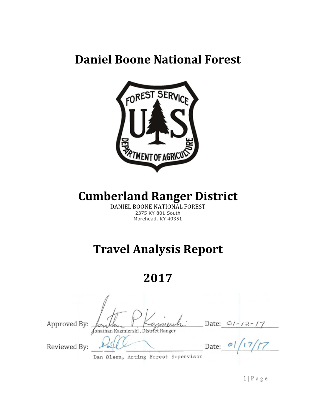 Cumberland Ranger District Travel Analysis Process Step 4