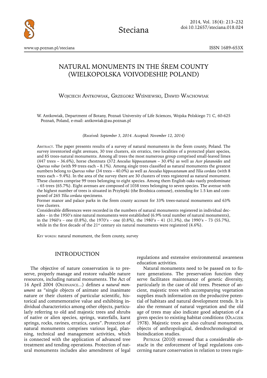 Steciana Doi:10.12657/Steciana.018.024 ISSN 1689-653X