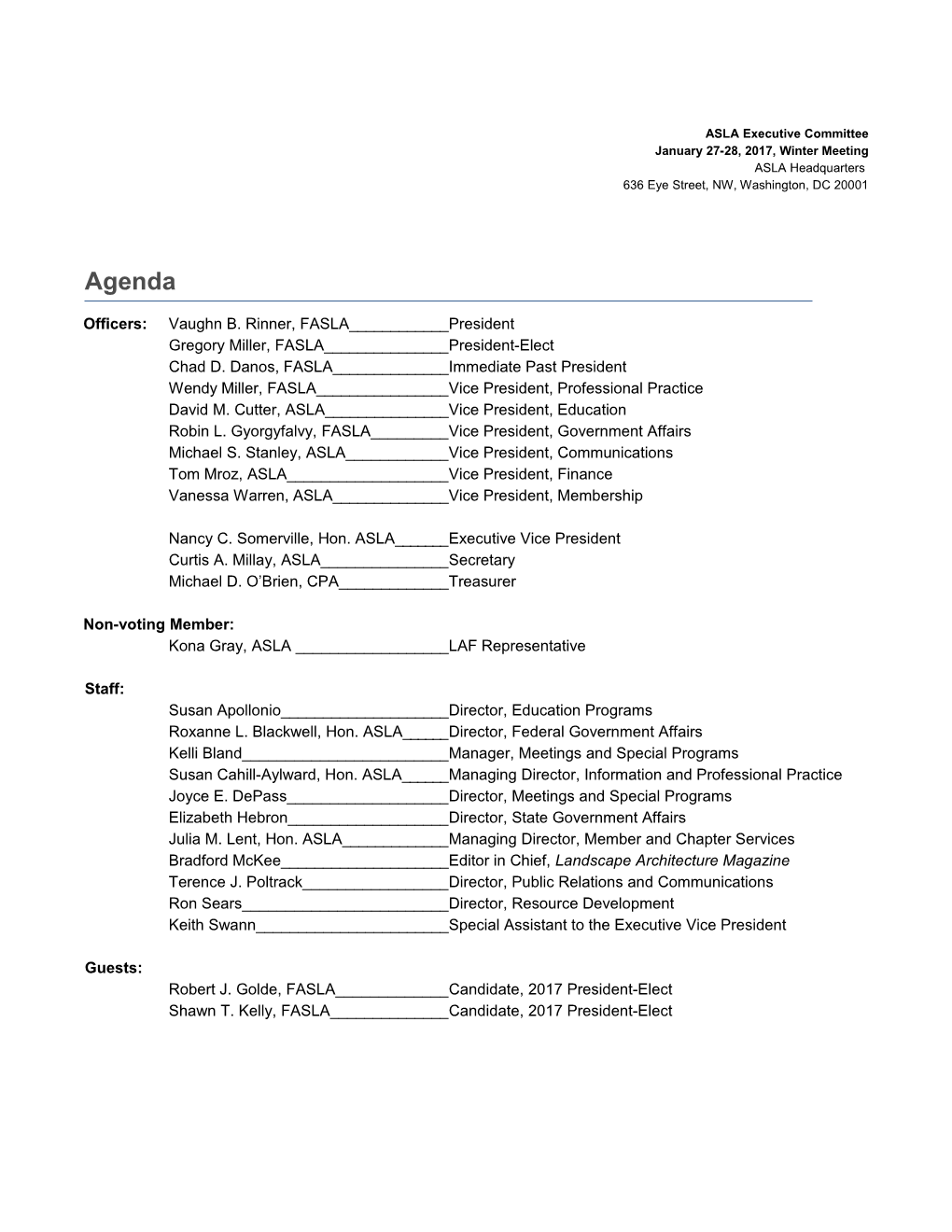 ASLA Executive Committee