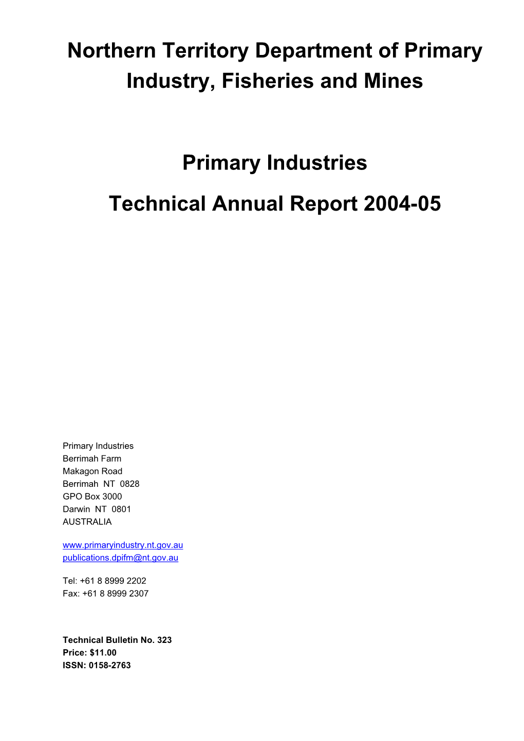 Technical Annual Report 2004-05