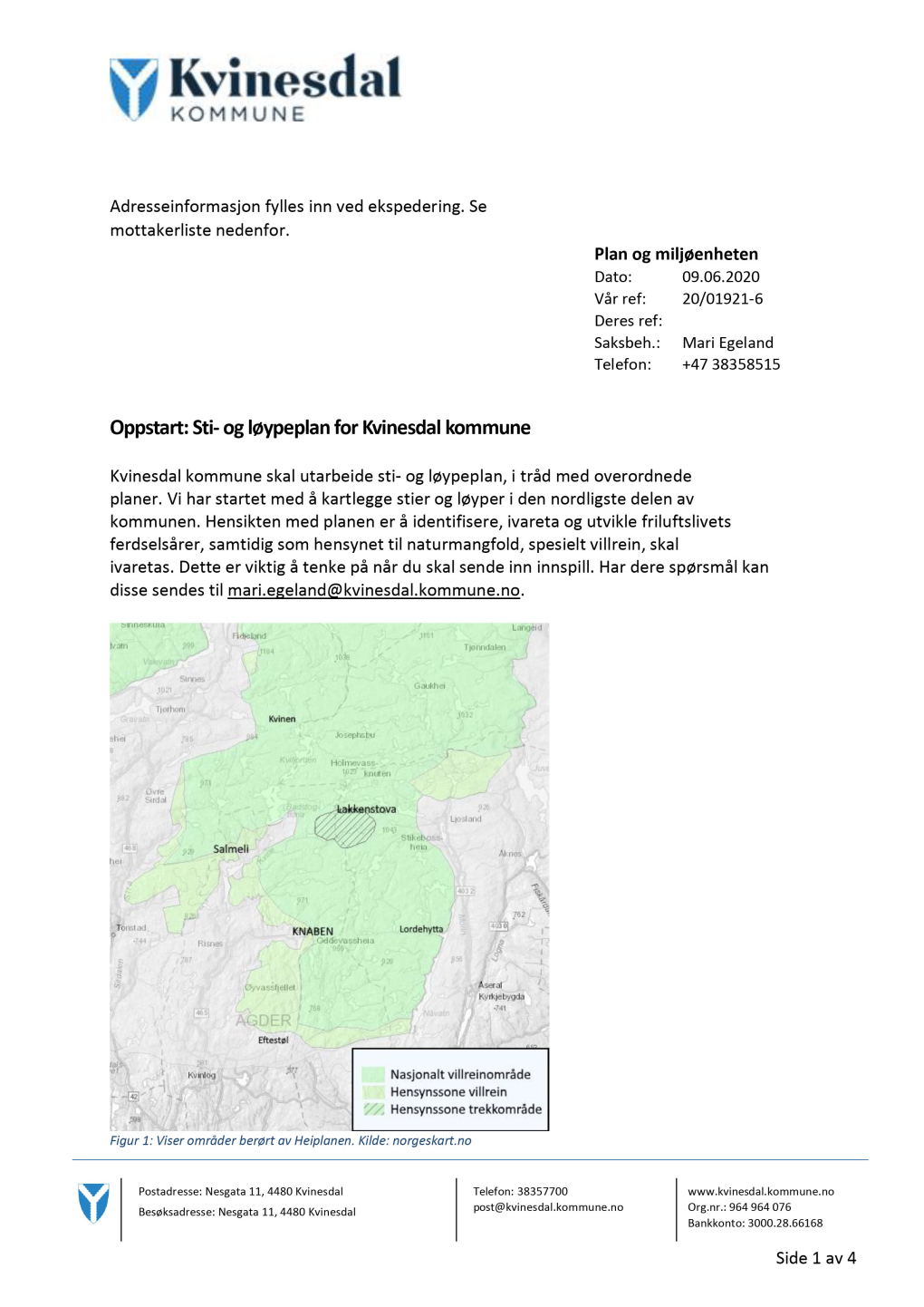 Oppstart: Sti- Og Løypeplan for Kvinesdal Kommune