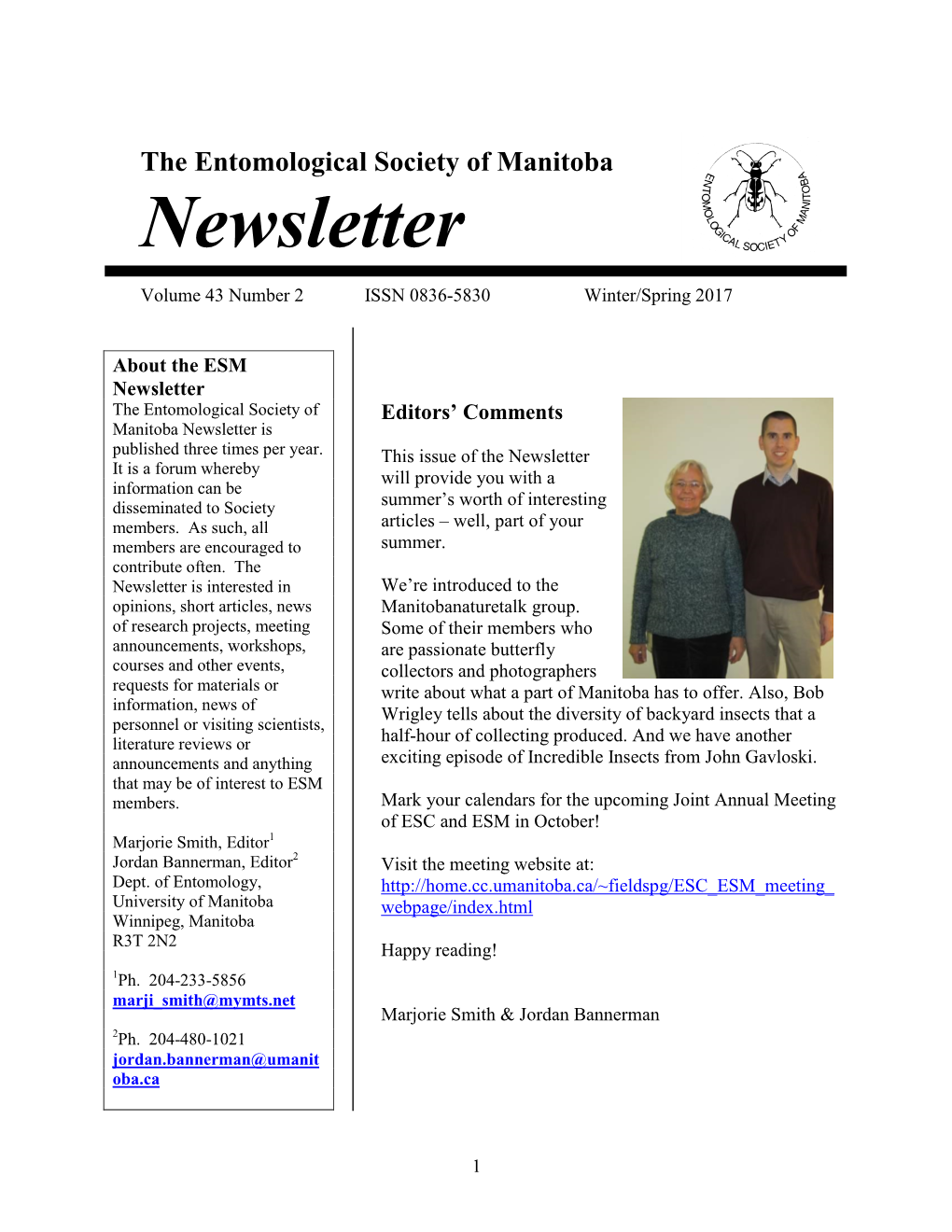 Newsletter Volume 43, Number 2