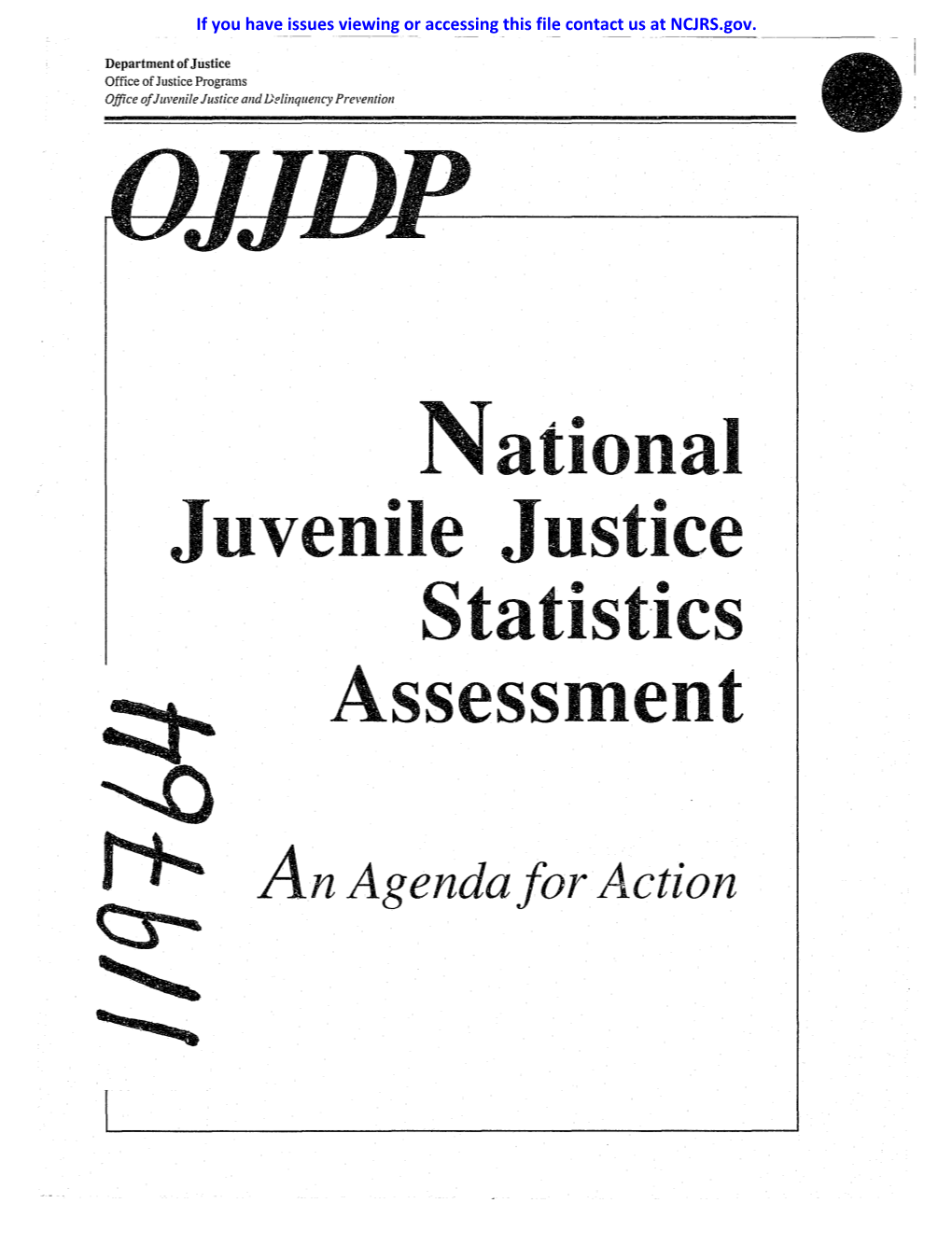 National Juvenile Justice Statistics Assessment F'i