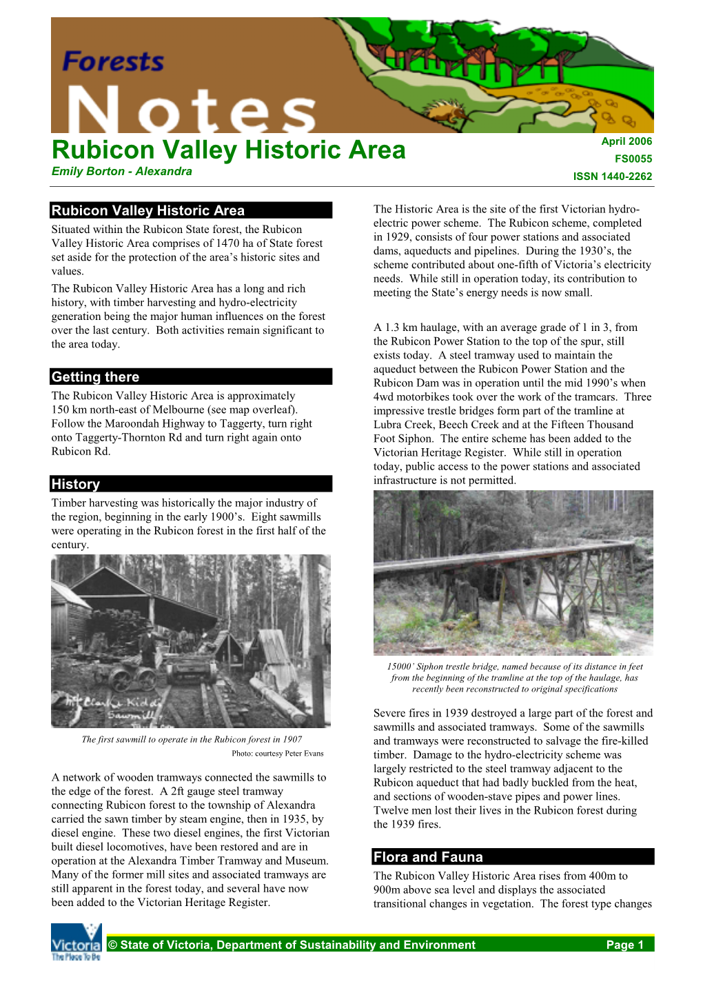 Rubicon Valley Historic Area FS0055 Emily Borton - Alexandra ISSN 1440-2262
