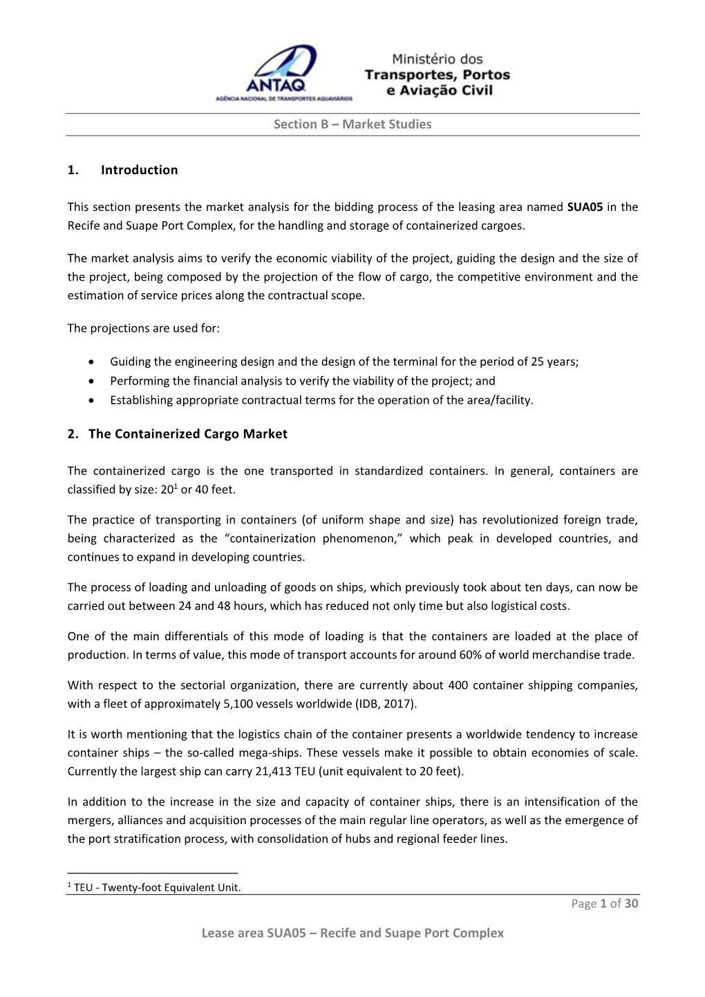 Market Studies Lease Area SUA05 – Recife and Suape Port