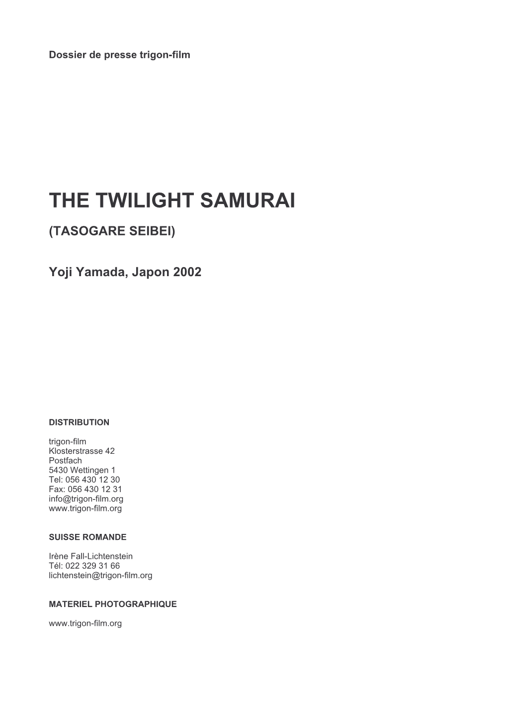 The Twilight Samurai