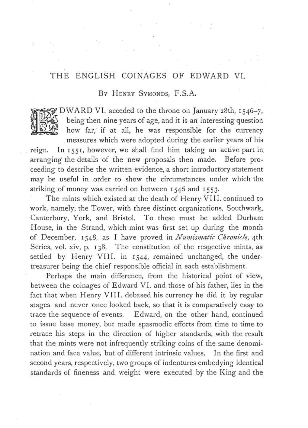 The English Coinages of Edward Vi