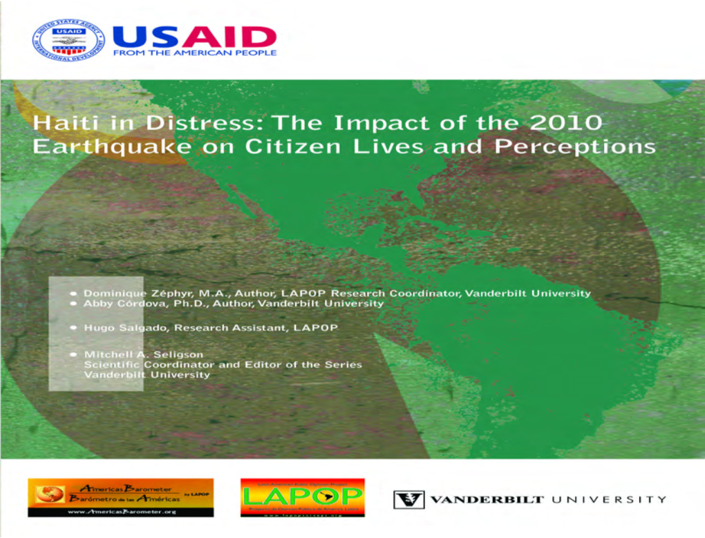 Haiti in Distress: the Impact of the 2010 Earthquake on Citizen Lives and Perceptions1