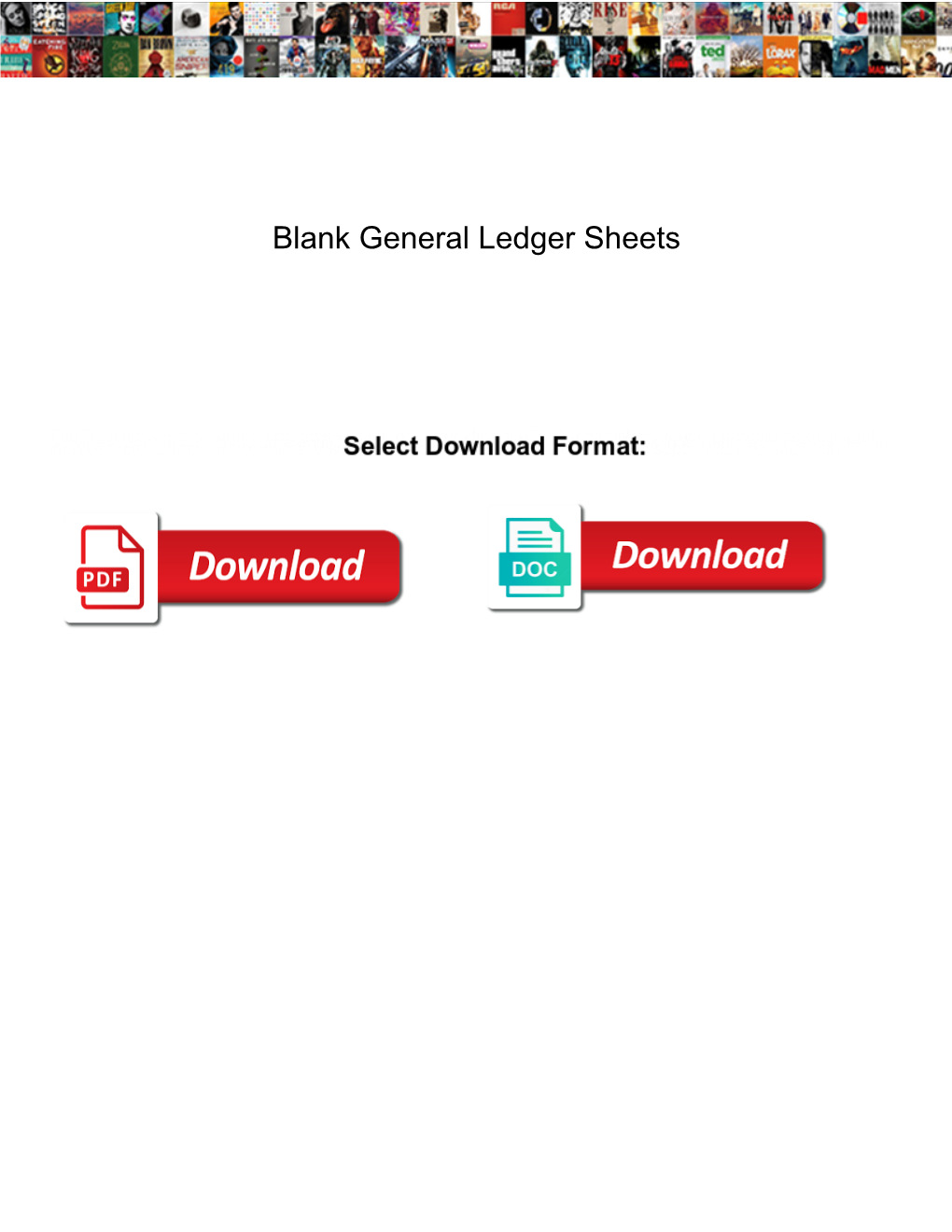 Blank General Ledger Sheets