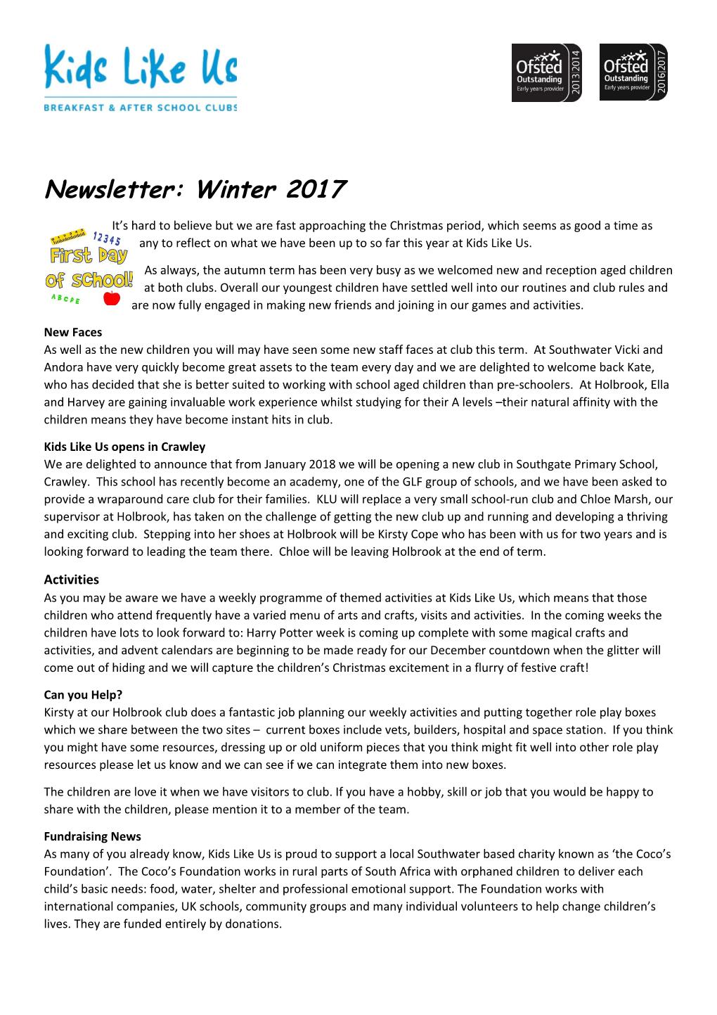 Newsletter: Winter 2017