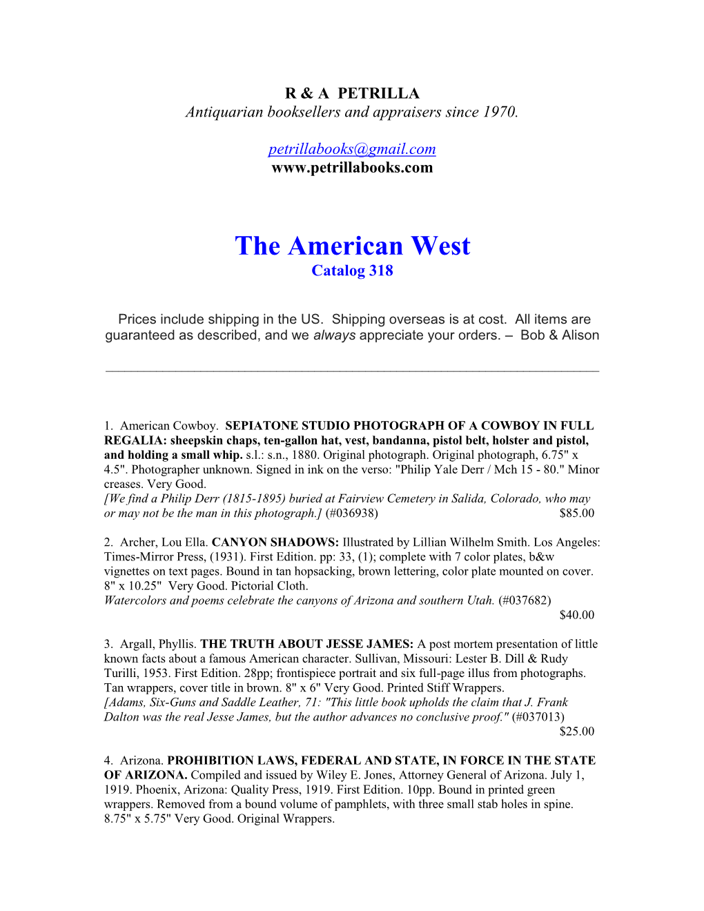 The American West Catalog 318