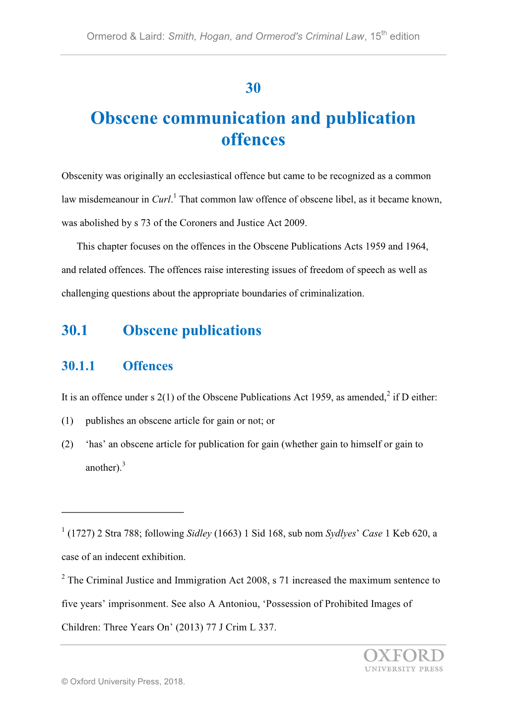 Obscene Communication and Publication Offences