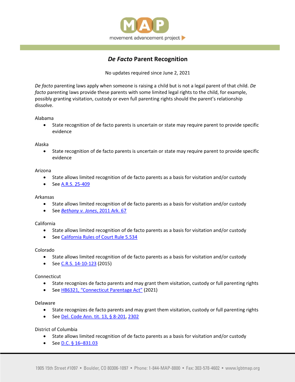 De Facto Parent Recognition