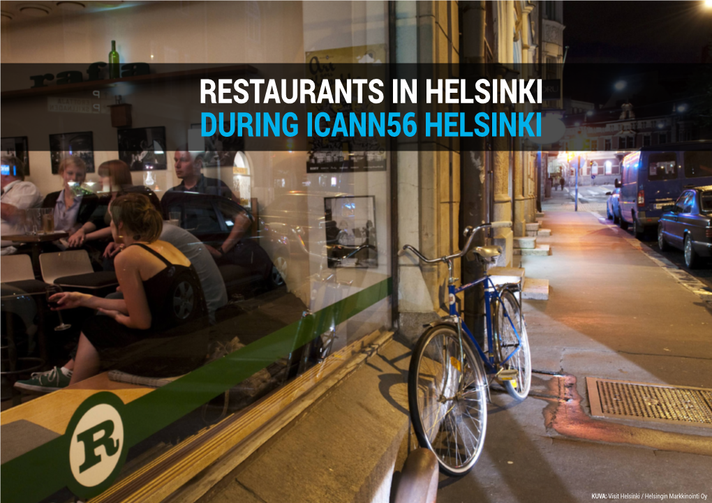 Restaurants in Helsinki During Icann56 Helsinki